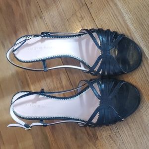 Antonio Melani Black strappy slingback sandal heels